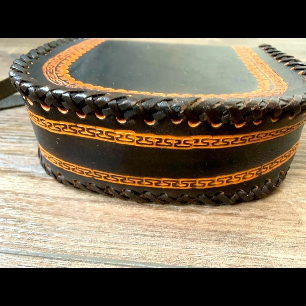 Handcrafted Floral Leather Bag - Picture 7 of 8